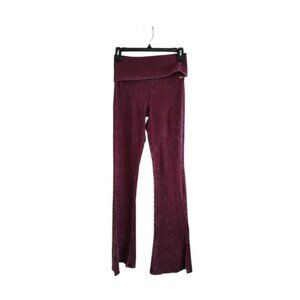 PINK VICTORIA'S SECRET 90s Y2K Foldover Flare Legging Rich Maroon Purple Size S